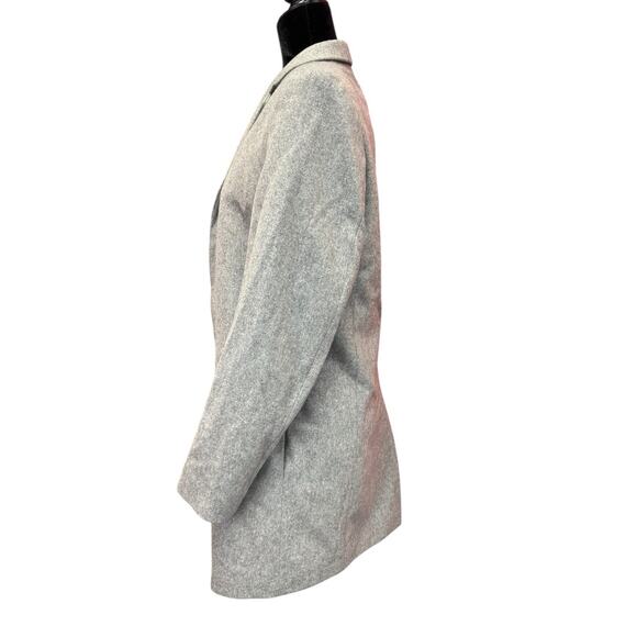 COS Men’s Gray Wool Blend Overcoat 36R Hidden Button Front Minimalist Classic - Picture 5 of 15